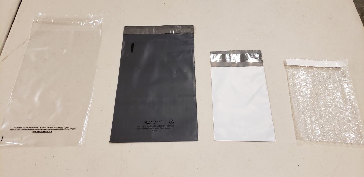 Poly bags, bubble mailers and packaging materials