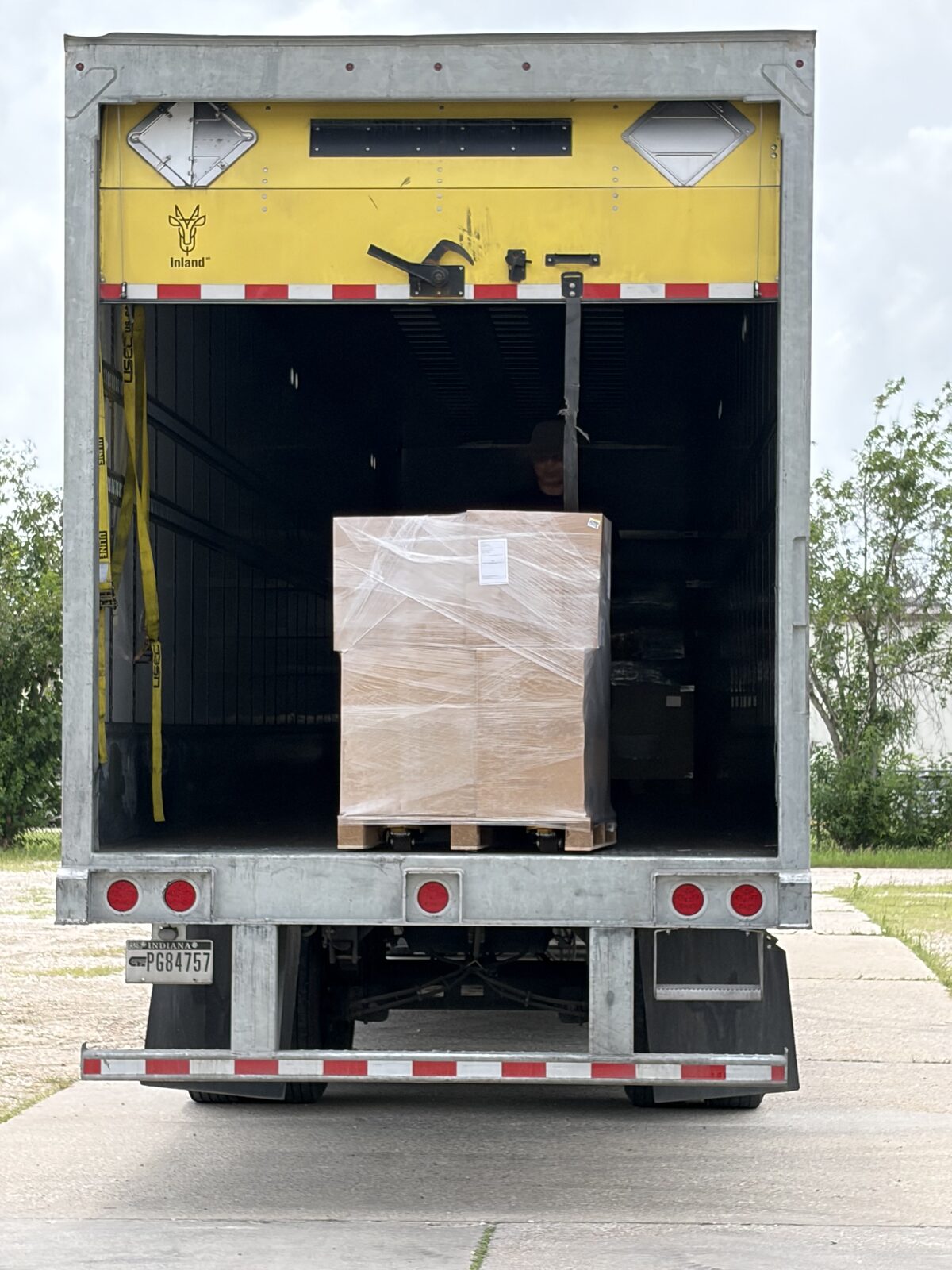 LTL freight trailer loaded with a palletized shipment at FlexPrep